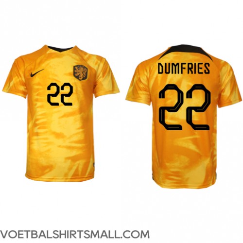 Nederland Denzel Dumfries #22 Voetbalkleding Thuisshirt WK 2022 Korte Mouwen